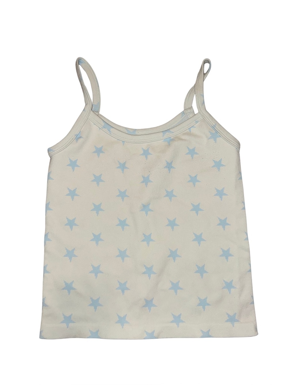 White Tank Top with Light Blue Stars